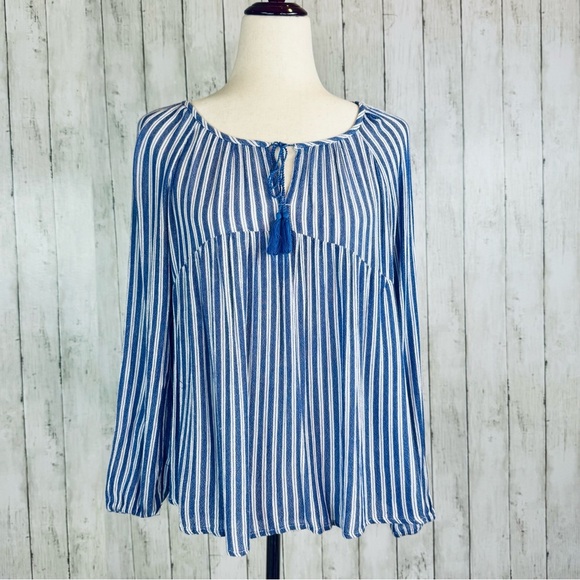 Old Navy | Blue and White Striped Blouse - Picture 1 of 11